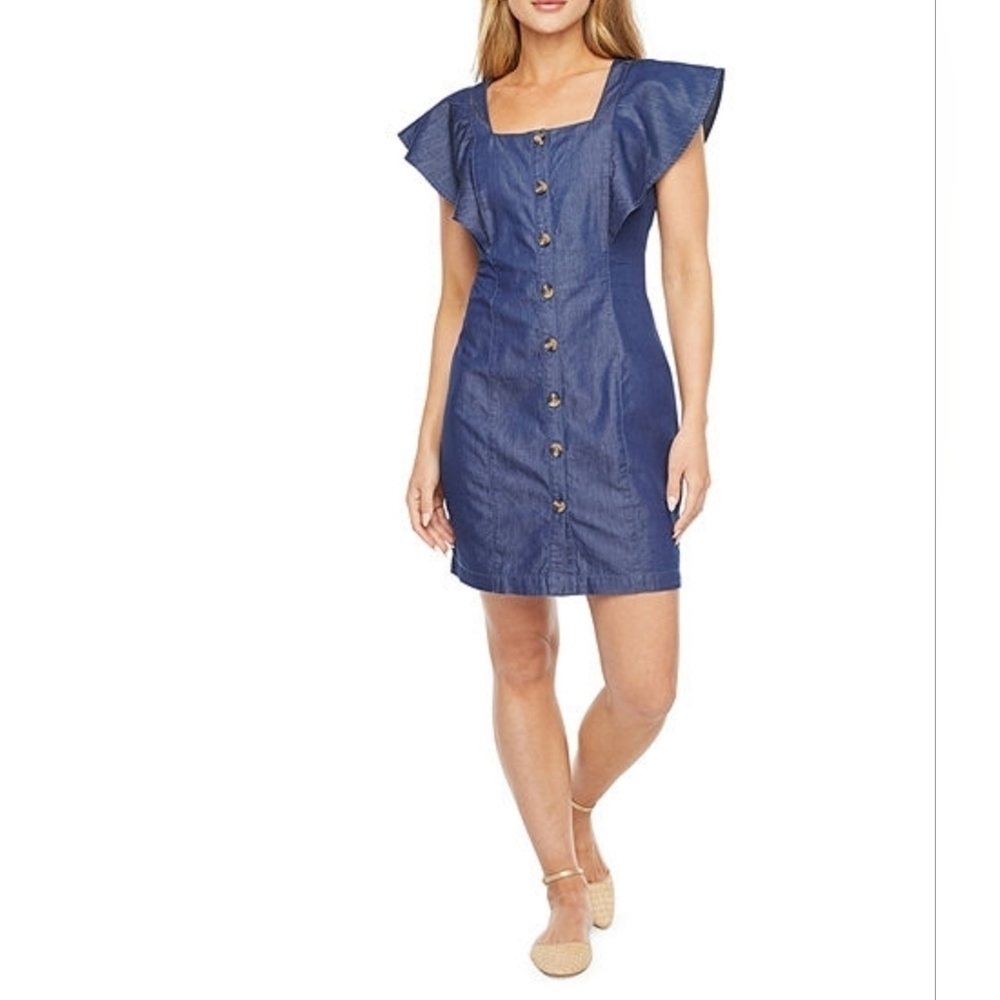 a.n.a Denim Blue Shirt Dress size M - Picture 2 of 10